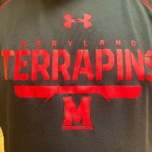 UNDER ARMOUR Maryland Terrapins Heatgear Loose T-shirt Short Sleeve Mens Large - Picture 2 of 13
